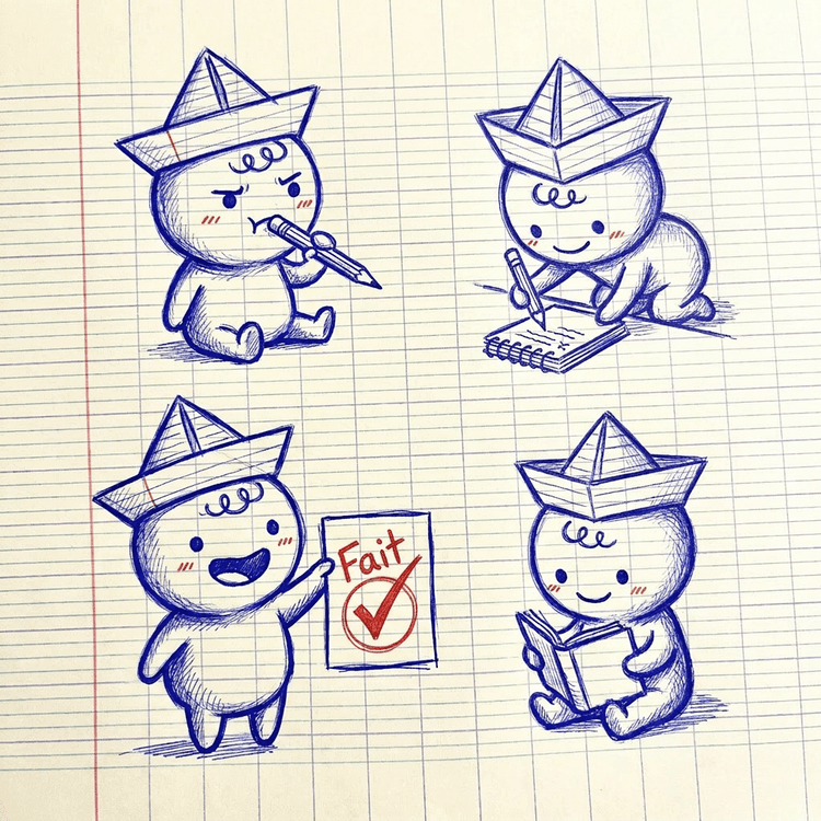 Moi doing the exercises — model sheet